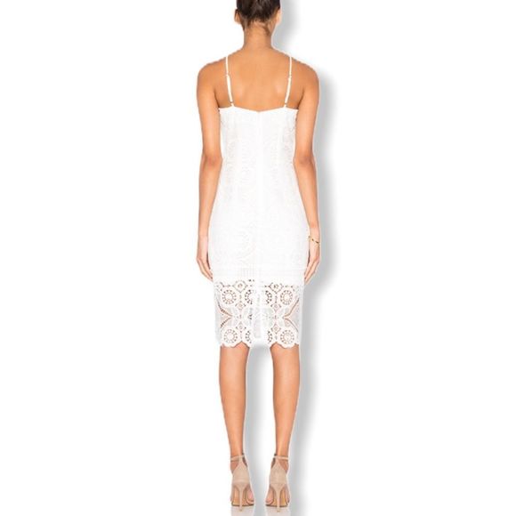 J.O.A White Sleeveless Square Neck Crochet Lace Dress size Medium - Picture 3 of 15